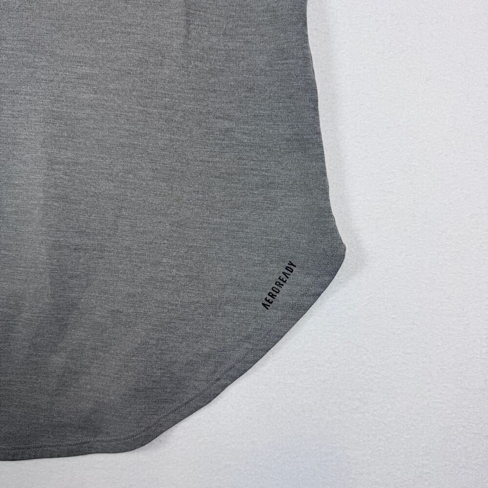 Adidas Womens Large AEROREADY Gray Racerback Tank Top Mesh Lined Workout Yoga - Picture 8 of 9
